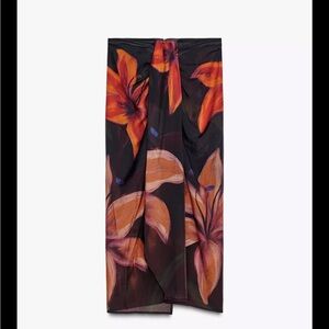 Zara sheer floral sarong